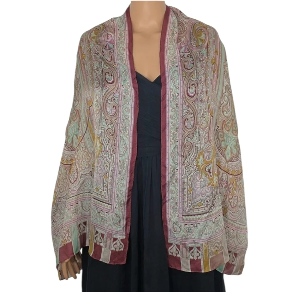 Bonnie Elegant Paisley Scarf - Multicolor‎ 100% Silk